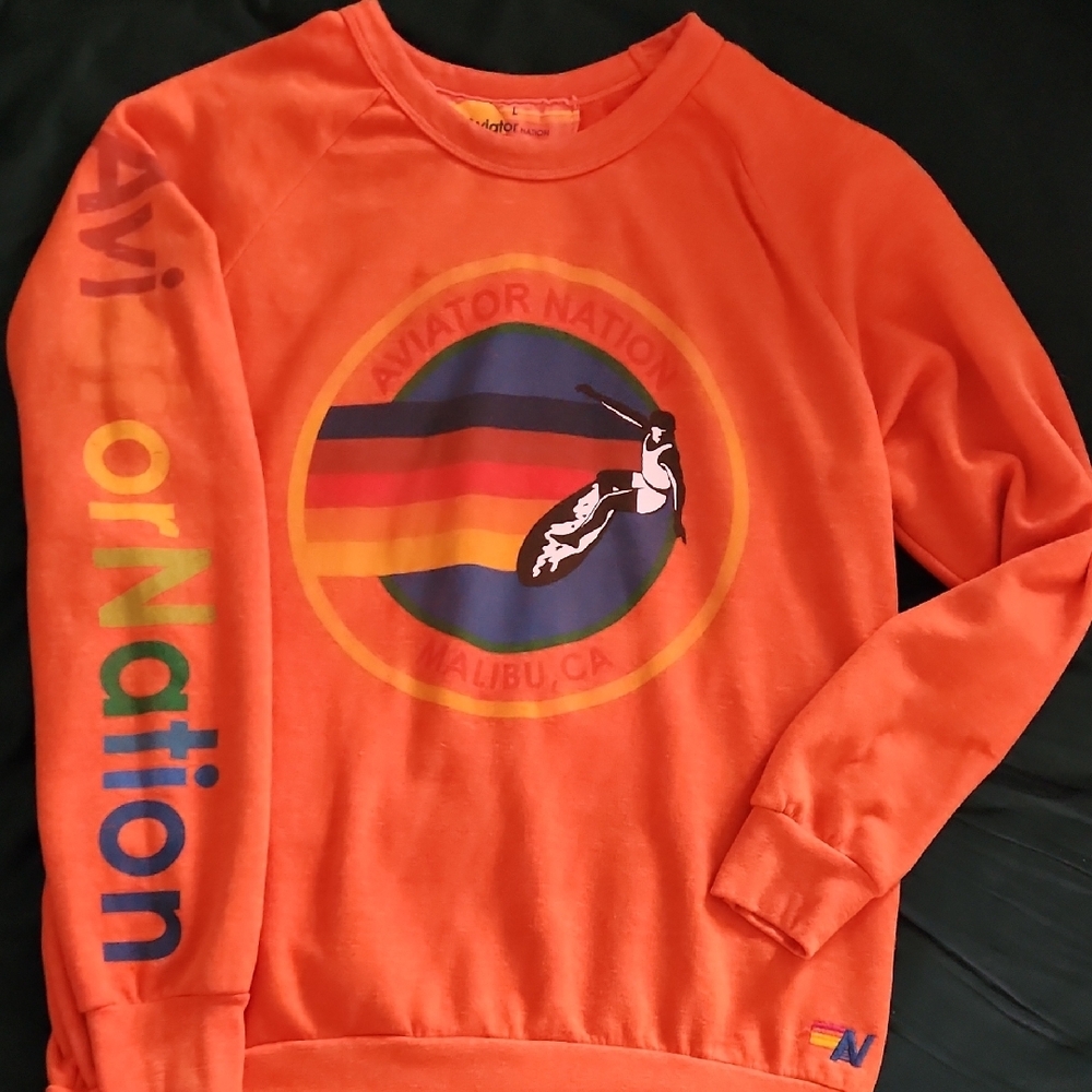 Aviator Nation Orange Sweatshirt